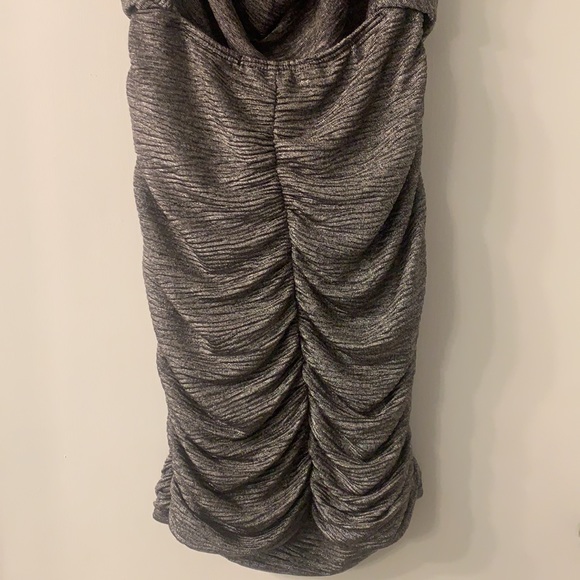 Backless Metallic Draped Front Dress - Picture 5 of 10
